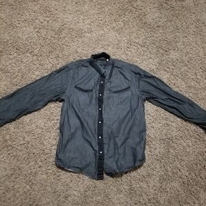 Guess men's long sleeve button down shirt large